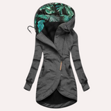 Damen Fleece Jacke mit Kapuze | Elegante – Grau