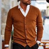 Strickjacke Mit Knöpfen Für Herren | Casual Cardigan Stil – Braun