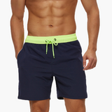 Schnelltrocknende Stretchshorts für Herren - Ideal für Sport & Freizeit – Marineblau Fluor