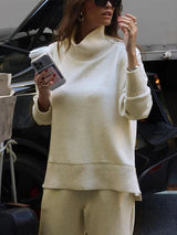 Nogaelle - Elegantes Sweatshirt Set Mit Lockerer Passform – Weiß