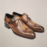 Theodore | Einzelschnalle Mönchsgurt Schnallenschuhe – Braun