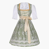 Schnürmieder Dirndl kleid für Damen - Oktoberfest 2025 – Grün