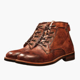 Schnürstiefel aus Leder für Herren – Braun
