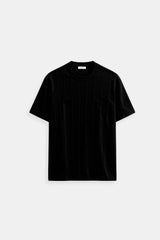 Old Money Classic Heavy O-Neck Striped T-Shirt – Schwarz