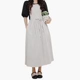 Schlichtes Dirndl kleid für Damen - Oktoberfest 2025 – Grau-Weiß