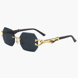 Damen Sonnenbrille mit UV400 Schutz und geometrischen Gläsern – Schwarz
