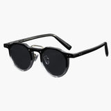 Damen Sonnenbrille rund mit UV400 Schutz und Acetatrahmen – Schwarz