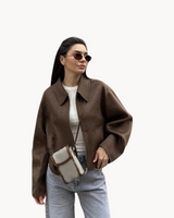 Inara - moderne schmale damenjacke – Kaki