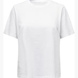 Damen T-Shirt mit Rundhalsausschnitt und kurzen Ärmeln – Weiß