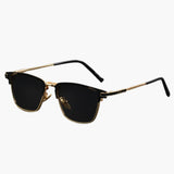 Damen Sonnenbrille mit eckiger Titanfassung und Polarisierung – Gold