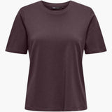 Damen T-Shirt mit Rundhals und kurzen Ärmeln aus Leichtstoff – Braun