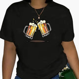 Bedrucktes Oktoberfest T-Shirt für Damen - Oktoberfest 2025 – Schwarz