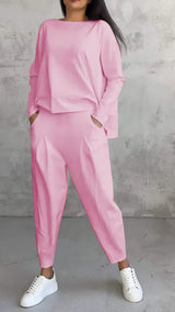 Trendy Casual Damen Kleidung Set - Brooklyn – Rosa