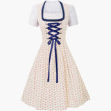 Bedrucktes Dirndl kleid für Damen - Oktoberfest 2025 – Beige