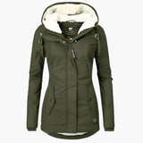 Gefütterte Winterjacke mit Kapuze für Herren – Grün