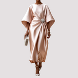 Kay - Elegantes Wickel-Midikleid – Khaki