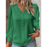 Jackalyn - Elegante Damenbluse aus Spitze – Grün