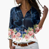 Sommer Top für Damen mit Blumenprint - Lässig & Modern – Blau