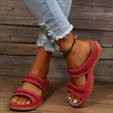 Rhetta - Sommersandalen mit Keilabsatz für Frauen – Rot