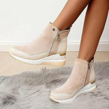 Orthopädische Leder Damen Stiefeletten - Emma – Beige