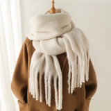 Oneka - Winterschal aus Kaschmir – Weiß