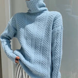 Kuscheliger Damen Pullover | Rollkragen – Blau