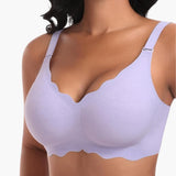 Nahtloser Damen BH ohne Bügel mit verstellbaren Trägern – Violett-doppel Vorderwelle