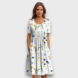 Fiona – Elegantes Kleid mit fließender Silhouette – Weiß