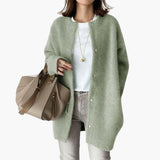 Wollmantel mit Gürtel für Damen – Grün