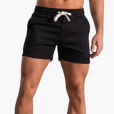 Herren Shorts mit Gummibund und Kordelzug für den Sommer – Schwarz
