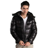 Matthew – glänzende pufferjacke für herren – Schwarz