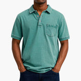 Poloshirt Klassisches - Kurzarmshirt für Herren mit Tasche – Grün