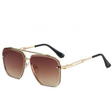RayForge – Retro Sonnenbrille Mit Farbverlauf Und UV400-Schutz – Gold Braun