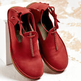 Noel - vielseitige Damenschuhe aus Leder – Rot