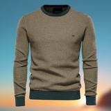Maurizio™ Baumwollpullover Mit Geometrischem Muster – Eleganz Und Komfort Für Jedes Outfit – Dunkelgrün