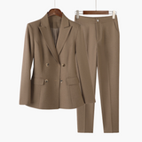 Eleganter Blazer Zweiteiler für Damen - Blazer und Hose – Braun