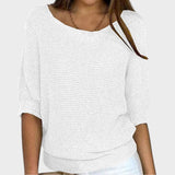 Liraya – Lockeres Stricktop – Weiß