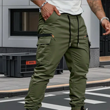 Masoon - Jogging Hose Aus Stretch Werkstoff – Armeegrün