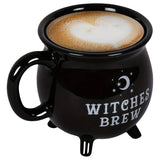SpookySips – Halloween-Kessel-Keramikbecher – Schwarz