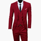 Eleganter Slim Fit Anzug - moderner Look für Herren zur Hochzeit – Rot