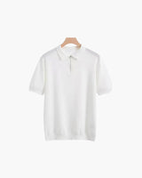 Brooks | kurze Ärmel Männer halb Reißverschluss stricken Poloshirt – Weiß