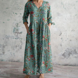 Frida | Leinen Sommerkleid – Grün