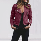 Bikerjacke Damen Kurz | für Frühling und Herbst – Rot