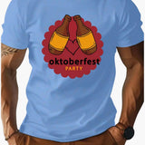 Bedrucktes T-Shirt für Herren - Oktoberfest 2025 – Hellblau