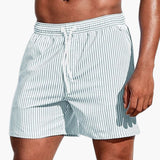 Herren Boardshorts mit Streifen und elastischem Bund – Hellgrün