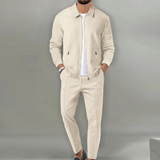 Herren-Zweiteiler mit Stehkragenjacke und schmal geschnittener Hose – S