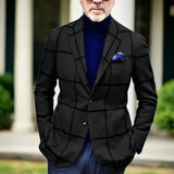 Eleganter herrenblazer mit karomuster – schick und stilvoll – Schwarz