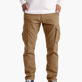 Herren Sommer Cargohose mit Taschen und verstellbarem Bund – Khaki