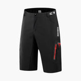 Reißverschlusstaschen Wander-Shorts für Herren – Schwarz/Rot