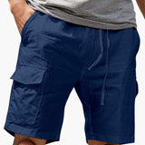Herren Cargo Shorts mit Taschen aus Sommerstoff – Marineblau